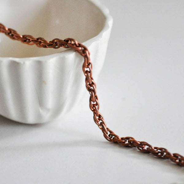 Chaine cuivre maille torsadée 7mm, x 1Mètre (G2390)