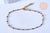 Chaine de cheville acier doré 14k résine noire chaine dorée 1.5-2mm/23cm, x1 (G3430)