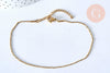 Chaine de cheville acier inoxydable doré 14k 1mm/22.5cm, x1 (G4281)