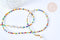 Chaine de lunettes ou masques perles verre et acrylique laiton doré 70,5cm LOVE chaine lunettes fantaisie, x1 (G7658)