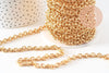Chaine doré maille forçat texturée aluminium doré pâle 7mm,x1 mètre (G2827)