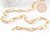 Chaine doré maille rectangle texturée aluminium doré 16x8x2mm,x1 mètre (G2784)