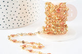 Chaine dorée pastille cristal zircon, chaine collier,création bijoux , chaine lunettes,chaine fantaisie 6x4mm, x1 mètre (G4204)