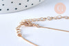 Chaine dorée vénitienne 14K,chaine collier, laiton doré,chaine complète,1.5 mm, 40cm, x1 G0680