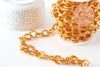 Chaine double maille rollo aluminium doré texturé 22mm, x1 mètre (G10591)