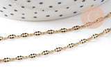 Chaine fantaisie texturée acier 304 inoxydable doré IP 4.5mm, x1 mètre (G0490)