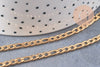 Chaine figaro acier 304 inoxydable doré IP 14 carats 5.5mm, x1 metre (G2105)