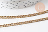 Chaine figaro acier 304 inoxydable doré IP 18k 4x3mm, x1 mètre (G1692)