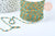 Chaîne fine acier inoxydable doré IP 14k résine bleue à paillettes 2mm, x1 mètre (G6892)