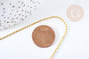 Chaine fine boule laiton doré facettes 45.5cm-1.5mm avec extension,chaine collier en laiton, chaine avec fermoir, x1 (G8586)