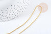 Chaine fine boule laiton doré facettes 45.5cm-1.5mm avec extension,chaine collier en laiton, chaine avec fermoir, x1 (G8586)