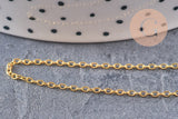 Chaine fine dorée forçat laiton dorée 1.5 mm, x5 mètres (G0788)