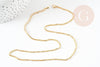 Collier Chaine fine dorée maille singapour 16K 2.5 microns avec extension 1.5 mm- 45/50cm, collier complète dorée avec fermoir, x1 G9240
