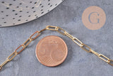 Chaine fine dorée rectangle 16K,chaine plaquée or 2.5 microns, chaine collier dorée,1.8 mm, x 1Mètre (G2938)