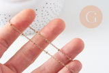 Collier Chaine fine dorée satellite 16K,chaine plaquée or 1 micron, chaine collier chaine complète,chaine dorée,1.5 mm, 40cm, x1 G0633
