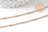 Collier Chaine fine dorée satellite 16K,chaine plaquée or 1 micron, chaine collier chaine complète,chaine dorée,1.5 mm, 40cm, x1 G0633