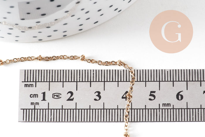 Collier Chaine fine dorée satellite 16K,chaine plaquée or 1 micron, chaine collier chaine complète,chaine dorée,1.5 mm, 40cm, x1 G0633