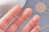 Collier Chaine fine dorée singapour 16K,chaine plaquée or 0.5 microns, 1.8 mm, x 1Mètre (G2443)