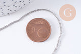 Chaine fine maille plate laiton platine 1mm, x5M (G0859)