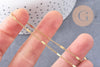 Chaine fine plate dorée acier 304 inoxydable fantaisie 14K 2mm, x1 mètre (G3458)