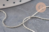 Chaine fine serpent laiton platine 0.9mm, x5 mètres (G0695)