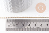 Chaine forçat acier 304 inoxydable doré IP 18k 2mm, x1 mètre (G10524)