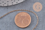 Chaine forçat acier 304 inoxydable or rose IP 1.5mm, x1 mètre (G10879)