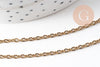 Chaine forçat acier inoxydable 304 dorée IP 14K 2.5mm, x1 mètre (G5521)