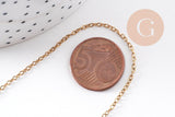 Collier Chaine forçat acier inoxydable doré avec fermoir 1.5mm/50cm, x1 (G10265)