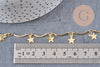 Chaine laiton doré 18 carats étoiles, chaine dorée fantaisie 16mm, x1 mètre (G4169)