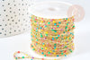 Chaine laiton doré 18K résine multicolore 1.5mm, x1 mètre (G8567)