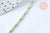 Chaine laiton doré 18k fantaisie résine turquoise 2mm,40cm, x1 (G3152)