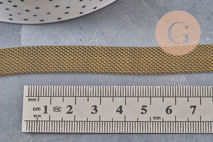 Chaine large maille bronze 10 mm, x1 metre (G1999)