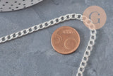 Chain flat curved link 304 stainless steel silver 7x4.5mm, x1 meter (G11199)
