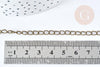 Chaine maille curb fer bronze 6mm,chaine création bijoux vintage, grossiste chaine, x1 metre (G8566)