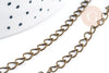 Chaine maille curb fer bronze 6mm,chaine création bijoux vintage, grossiste chaine, x1 metre (G8566)