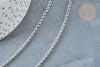 Chaine maille rolo acier inoxydable 304 platine 3mm, x1 mètre (G8140)