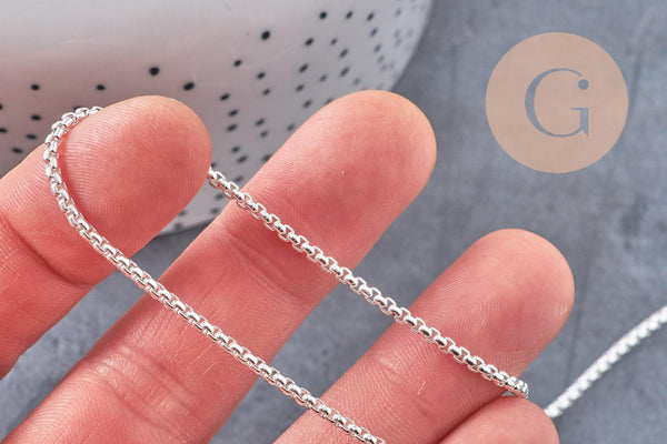 Chaine maille vénitienne acier 304 inoxydable argenté 2x2mm, x1 mètre (G10868)
