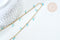 Chaine perle plexiglas facettée turquoise laiton doré 7x3mm, création de bijoux coloré DIY, x1 mètre (G7820)