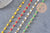 Chaine perle verre coloré fer doré 4 m, création de bijoux coloré DIY, x1 mètre (G7219)