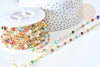 Chaine perle verre facettée coloré fer doré 4~6x3~5mm, création de bijoux coloré DIY, x1 mètre (G7816)