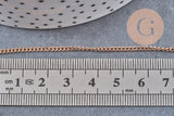 Chaine plate acier 304 inoxydable or rose IP 2.5x2mm, x1 mètre (G10878)