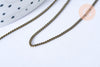 Chaine plate laiton bronze 1,5mm,chaine bijou apprets bronze, chaine en gros, la bobine de 92 mètres G6937