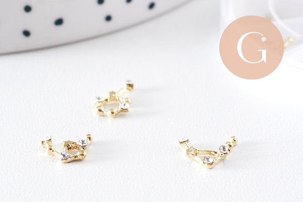 Charm à coller zamac doré 8-13mm, x1 boite de 12 (G4228)