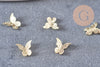 Charm à coller zamac doré papillon, fournitures à coller pour décorer pierres et bijoux,1g x1 G5654