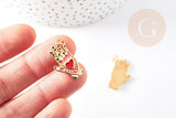 Charm main fatma coeur laiton doré 18k 24mm, x1 (G5962)