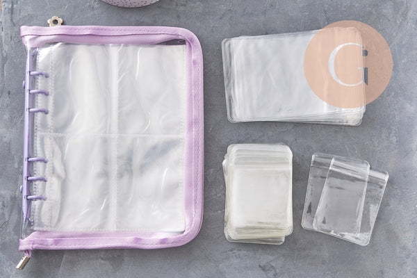 Classeur de rangement pour bijoux violet ou noir 25x19 cm, x1 (G10890)