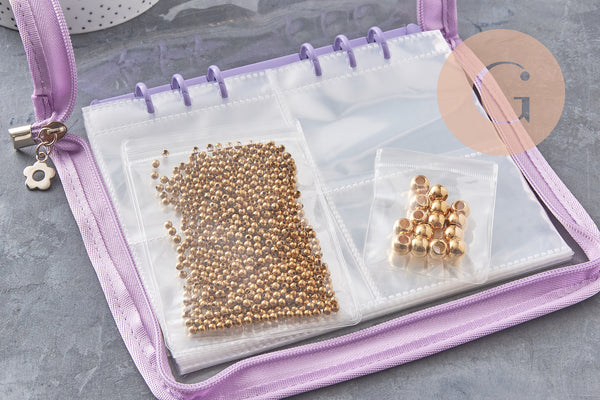 Classeur de rangement pour bijoux violet ou noir 25x19 cm, x1 (G10890)