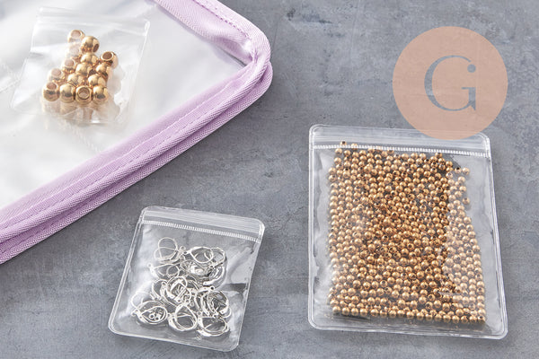 Classeur de rangement pour bijoux violet ou noir 25x19 cm, x1 (G10890)