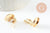 Clip boucle oreille support cabochon rond 12mm acier 304 inoxydable doré, x2 (G9724)